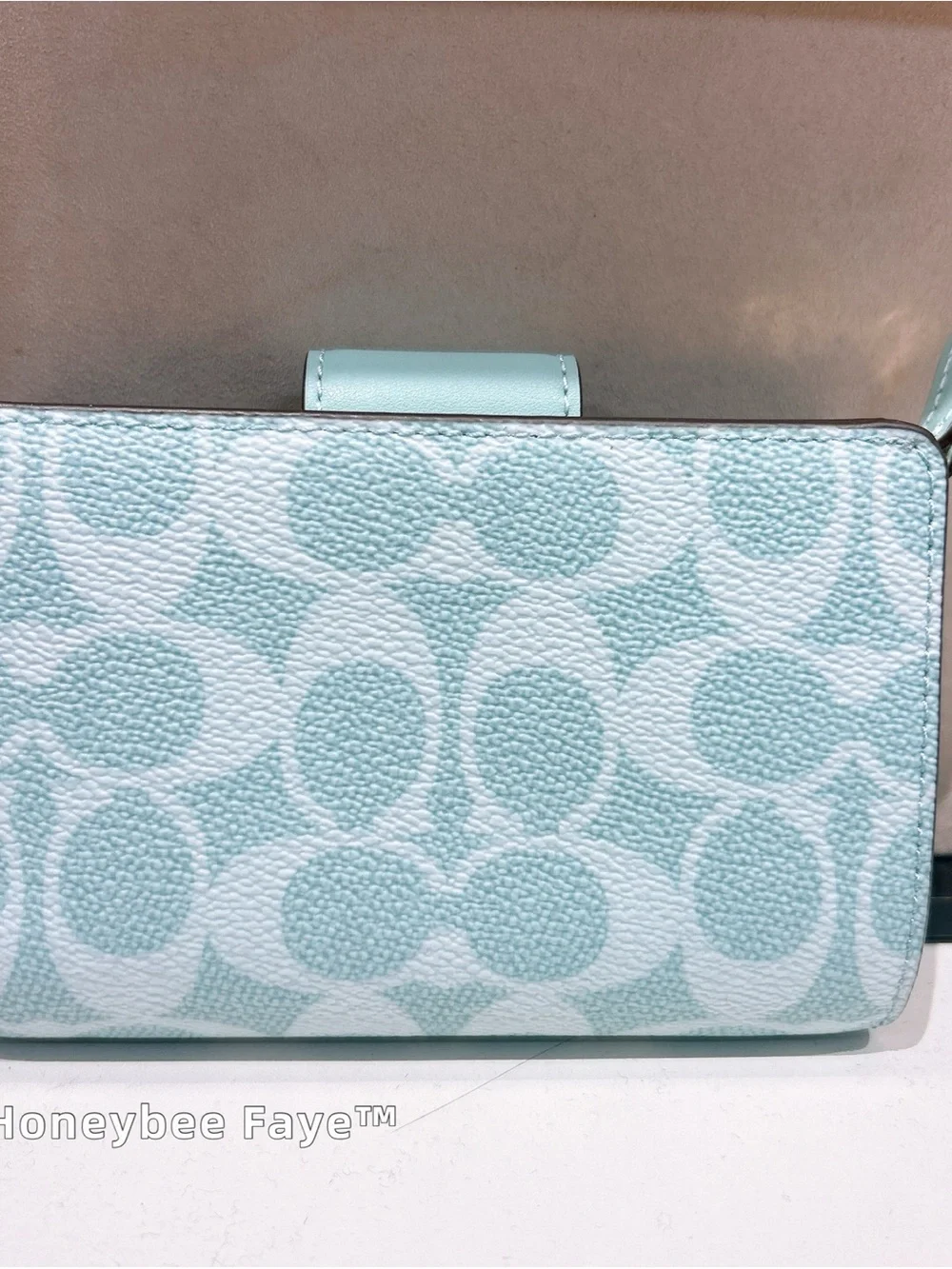 Coach rowan Signature Satchel plus Matching Wallet cey39 gold/ light blue bundle